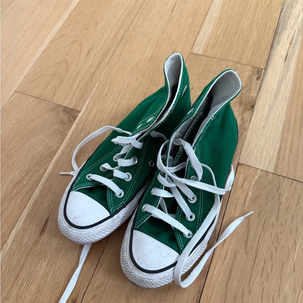 Converse Green and White High-Tops